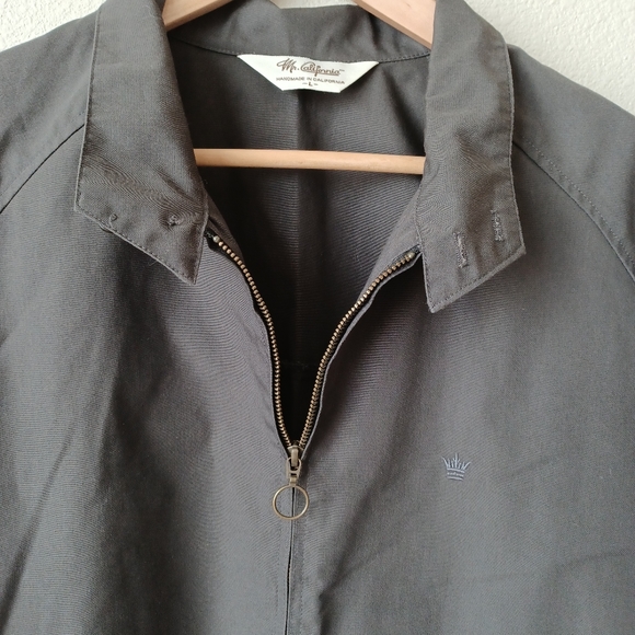 Mr. California Mens Zippered Lightweight Jacket Size Large Dk. Gray - Picture 10 of 12